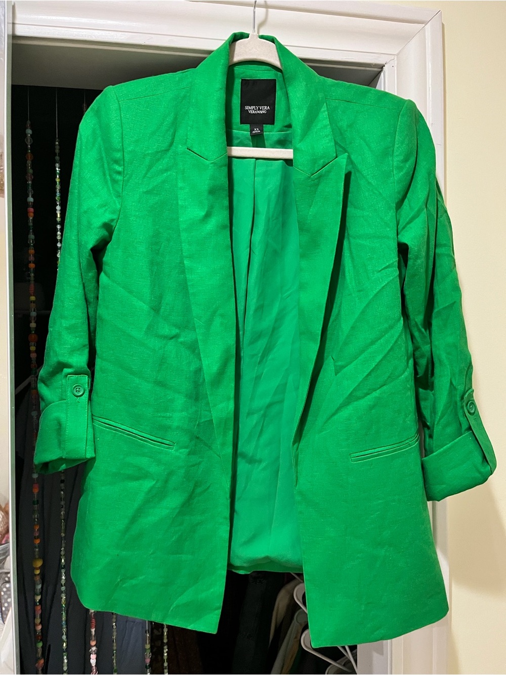 Simply Vera Vera Wang Green Womens Blazer